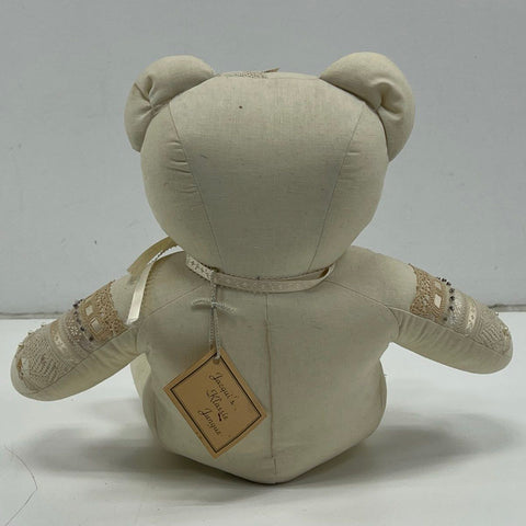 Jacqui's Klassie Junque Handmade Teddy Bear Fabric Lace Faux Pearl w/ Tag