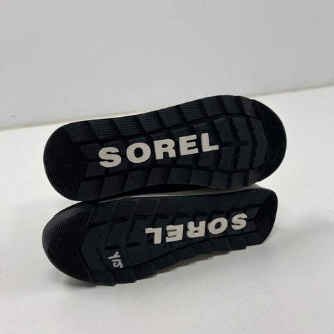 Sorel Youth Whitney II Short Lace Black Waterproof Winter Boots Size Y1.5