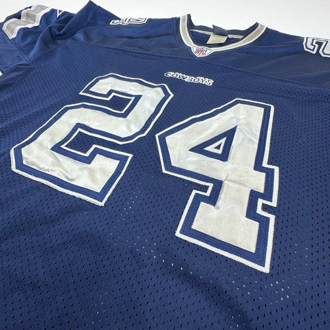 Reebok Men's Dallas Cowboys Marion Barber 24 Authentic Navy Blue Jersey Sz 54