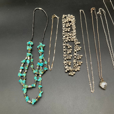 Mixed Style Fashion Jewelry Lot 12 Necklaces Turquoise Bell Fringe Pendants