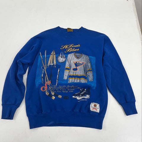 Vintage 1991 St Louis Blues NHL Crewneck Sweatshirt Nutmeg Made in USA Sz L