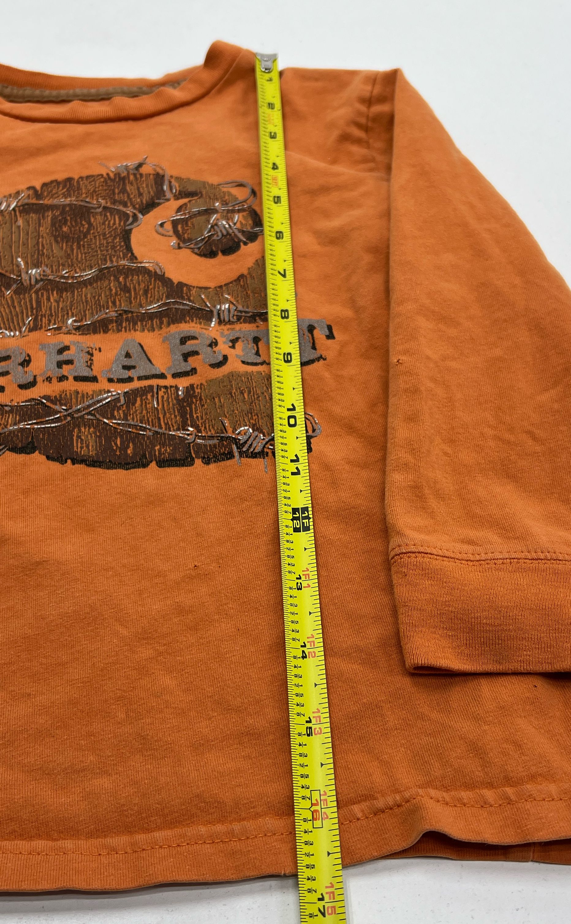 Carhartt Orange Long Sleeve Front Logo Casual Kids Boys Size 5