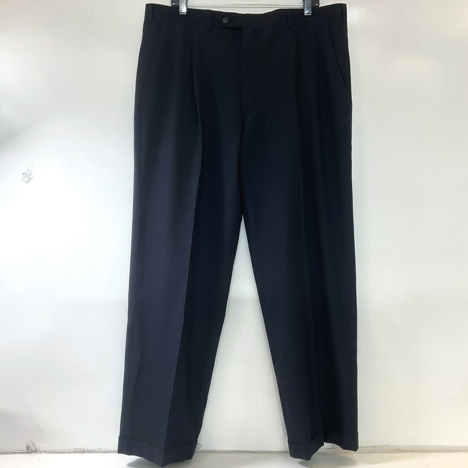Burberrys Men's Navy Pleated New Wool Suit Dress Pants Size 38x30 Union Made