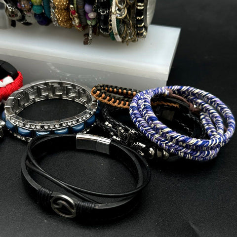 Vintage to Modern Mixed Costume Jewelry Lot of 35+ Bracelets Bangles Cuffs