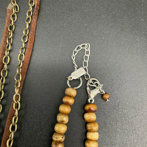 Chico's J.Jill Noonday Boho Beaded Necklace Jewelry Lot Filigree Elephant Heart