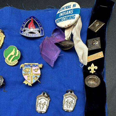 Vintage Pin Lot Boy Scouts Girl Scouts Camp Fire Girls Enamel Lapel Pins