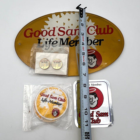 Good Sam Club Life Member Memorabilia Lot RV Camping Plaque Patch Pins 5 Pieces