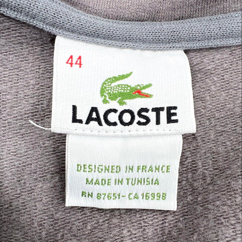 Lacoste Women's Gray Cotton Blend Diamond Logo Full Zip Track Jacket Sz 44