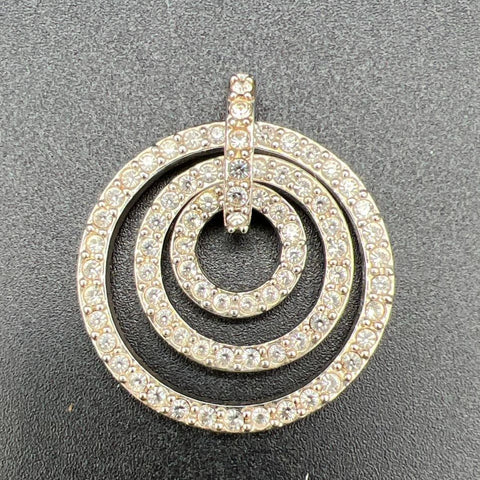Vintage Nolan Miller Lot of 2 Pendants Gold & Silver Tone Rhinestone Signed