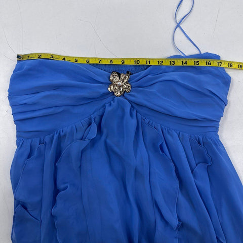 Abercrombie & Fitch Women's Blue Strapless Ruffle Hardware Maxi Dress NWT XLT