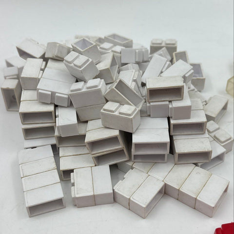 Vintage Elgo Toy Bricks Building Block Lot Mixed Parts Windows Fences Red White
