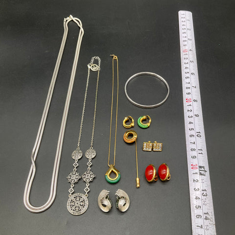 Vintage Trifari Crown Trifari Jewelry Lot of 10 Necklaces Earrings Bangle Pin
