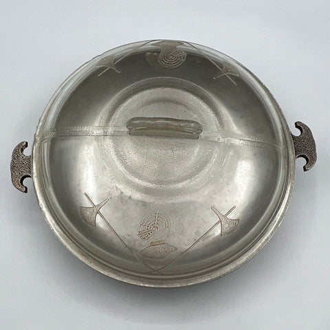 Vintage Guardian Service Cast Aluminum Round Roaster with Knight Glass Lid