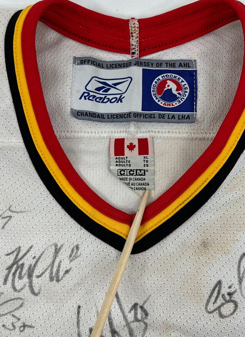 Vintage Omaha Aksarben Knights Team Signed Jersey Autographed Reebok AHL XL