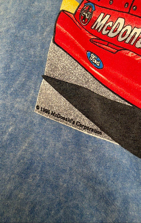 Vintage 1996 Bill Elliott McDonald's Racing T-Shirt Kudzu Acid Wash Sz L