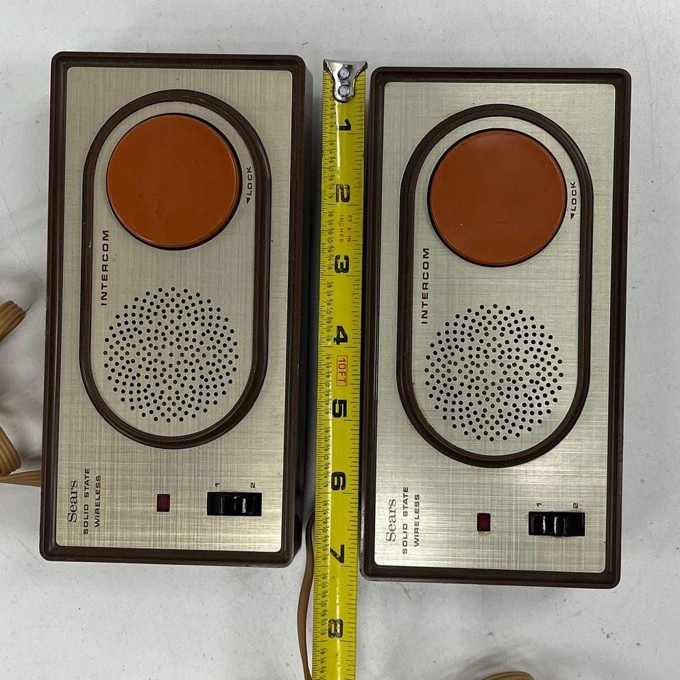 Vintage Sears 34610 Solid State Wireless Intercom System Set of 2 w/ Manual