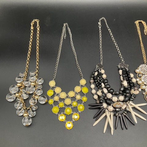 Fashion Statement Necklaces Jewelry Lot 7 Gold Silver Tone Rhinestone Boho Bib