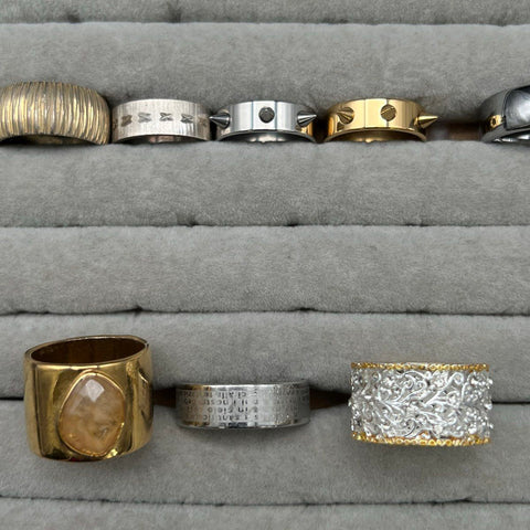 Fashion Jewelry Lot of 10 Band Style Rings Spike Filigree Engraved Landscape