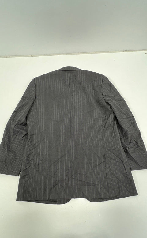 Lot of 4 Mens Gray Black Pinstripe Plaid Wool Suit Jacket Blazer Lot 44 L XL