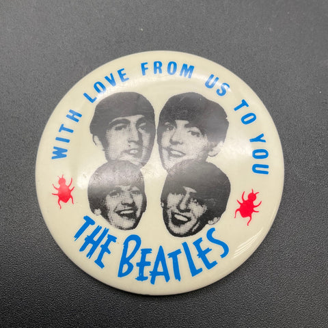 The Beatles Vintage Pinback Button Lot Rock Memorabilia 2 Pieces 1960s Style