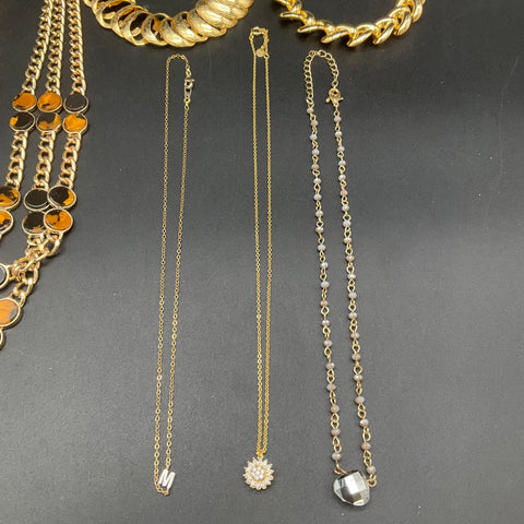 Steeltime Fashion Jewelry Lot of 9 Necklaces Statement Tassel Basketball Hoop