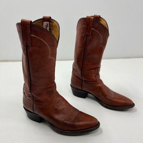 Vintage Tony Lama 5084 Brown Leather Western Cowboy Boots Size 10 B