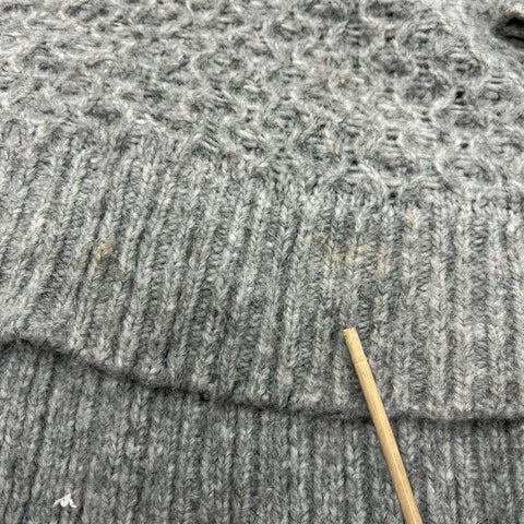 Anthropologie Gray Textured Chunky Knit Mock Neck Pullover Sweater Women's S