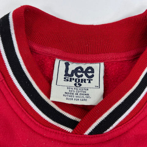 Vintage 90s Nebraska Huskers Lee Sport Striped Rib Pullover Sweatshirt Sz L