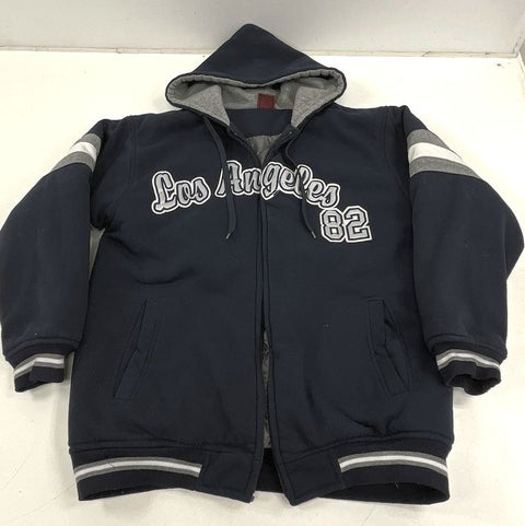 Lada Blue Los Angeles 82 Graphic Hooded Full Zip Jacket Hoodie Men's M