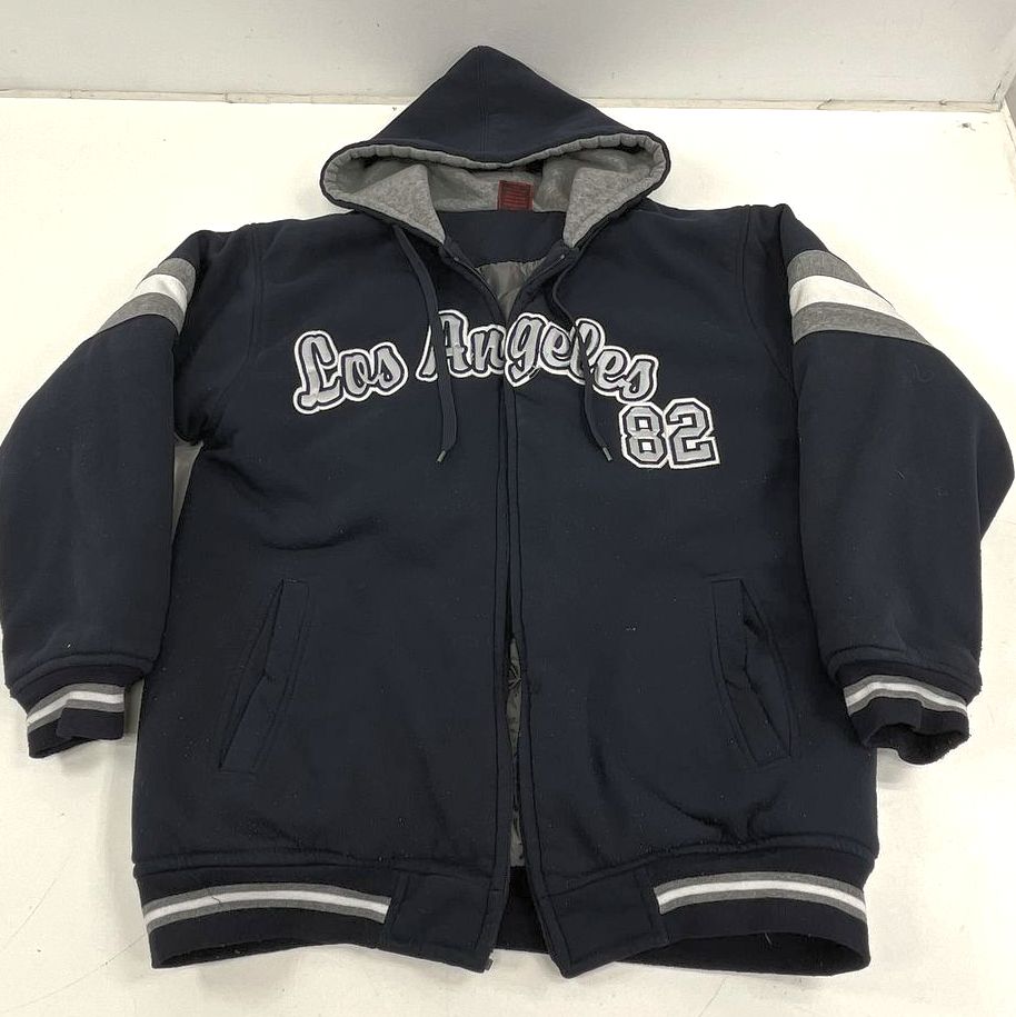 Lada Blue Los Angeles 82 Graphic Hooded Full Zip Jacket Hoodie Men's M
