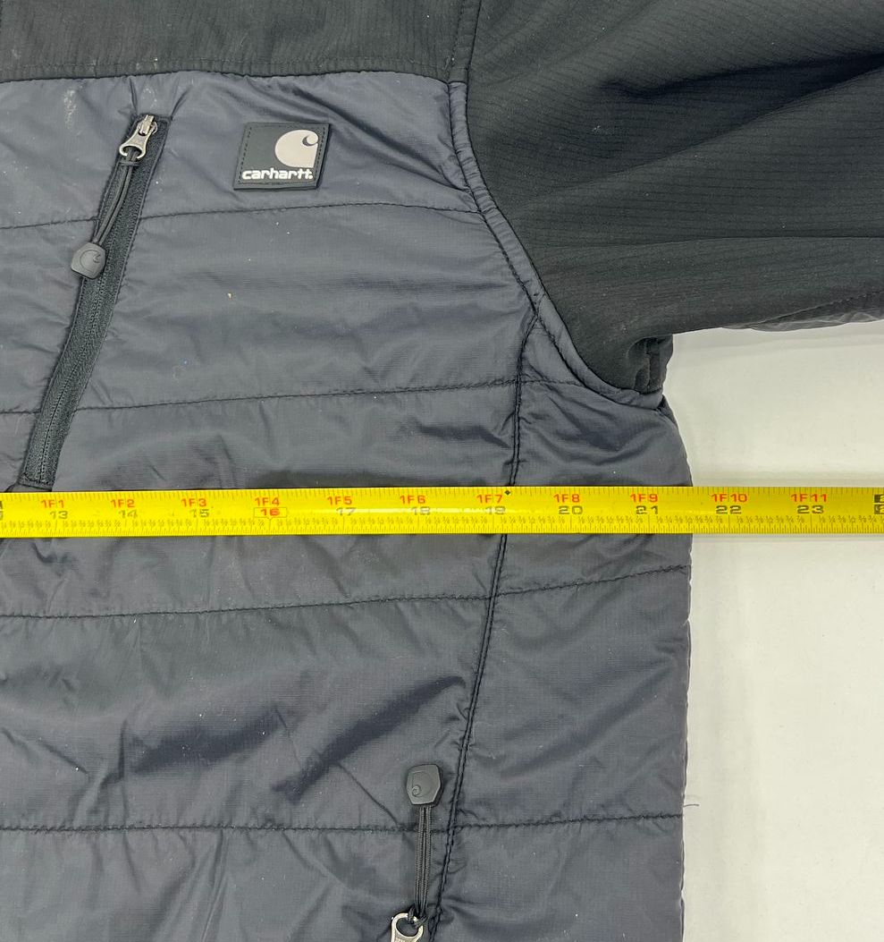 Men's Carhartt Black J294 Hybrid Soft Shell Full Zip Puffer Jacket - Size Small
