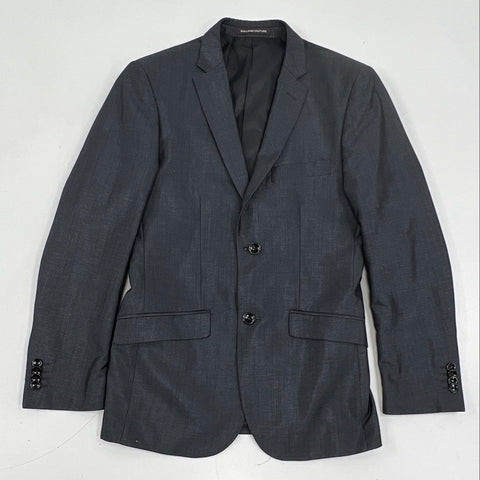 Lot of 2 Men's Italian Designer Suit Coat Blazer Jacket Black & Gray Wool