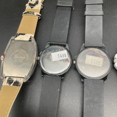 Geneva Platinum Fashion Wrist Watch Lot of 7 Animal Print Rhinestone Silicone