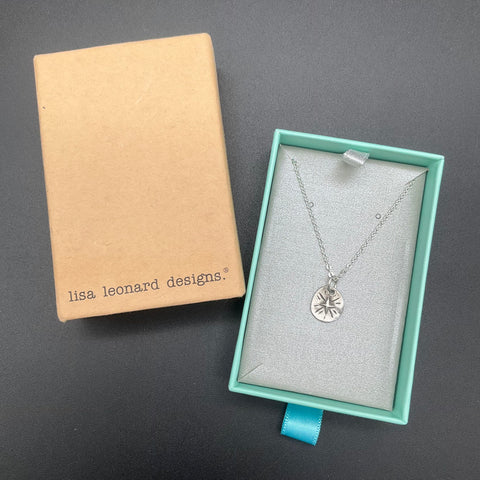 Lisa Leonard Designs Follow the Star Pendant Necklace Pewter Silver Tone 18"