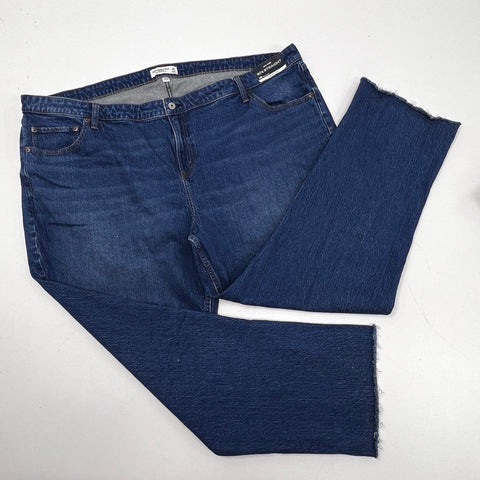 Abercrombie & Fitch Women's Blue 90s Straight Mid Rise Curve Love Jeans NWT 38