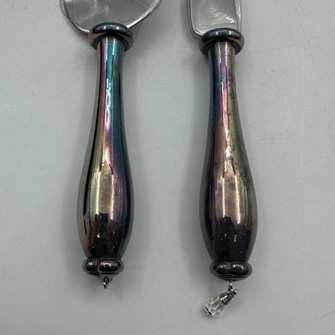Things Remembered Cake Serving Set 2pc Stainless Steel Swarovski Crystals