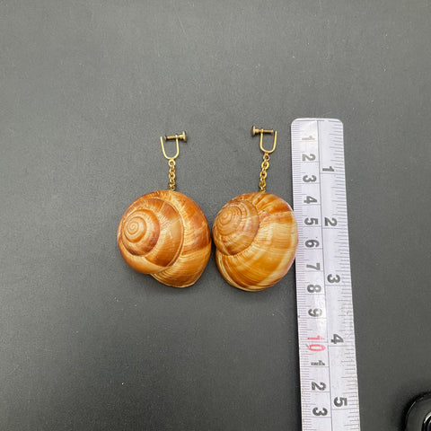 Vintage Nautical Natural Sea Shell Rope Necklace & Screw Back Earrings Set