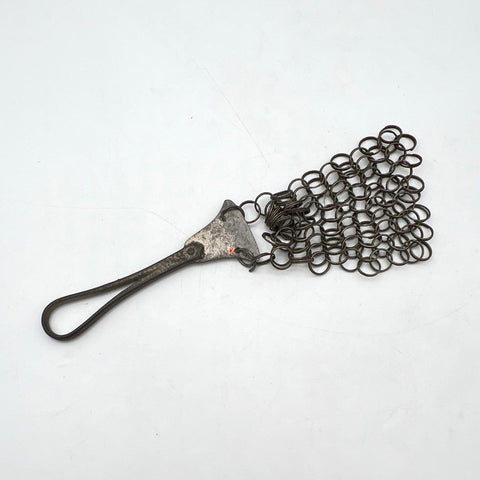 Antique Chainmail Pot Scrubber Metal Mesh Kitchen Scraper Patent 1885 Primitive