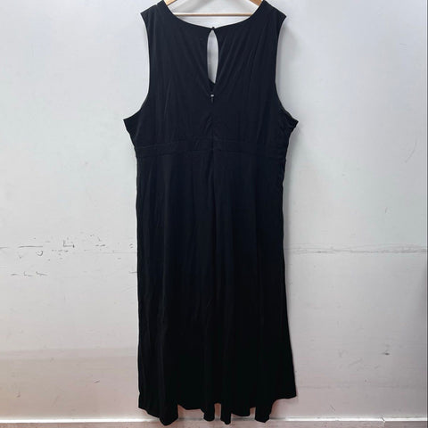Torrid Women's Black Maxi Jumpsuit Cape Skirt Overlay Challis Sz 30 NWT