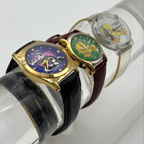 Vintage Looney Tunes Armitron Musical Watches Lot of 3 Sylvester Tweety Bird