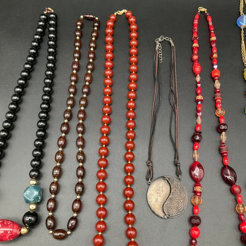 Vintage to Modern Beaded & Multi-Strand Costume Jewelry Necklace Lot of 8