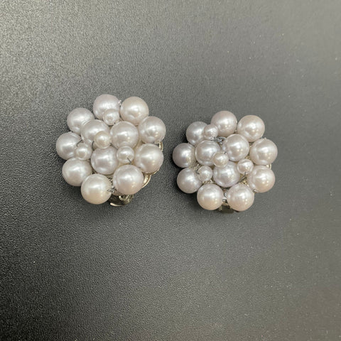 Vintage Japan Faux Pearl Costume Jewelry Lot of 5 Necklaces Cluster Earrings