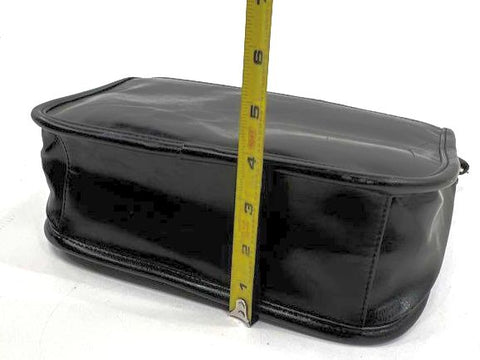 NWT Vintage 90s Coletta Black Top Handle Satchel Bag Faux Leather Heart Clasp