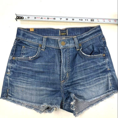 Lot of 2 Citizens of Humanity Women's Blue Denim Cut Off Jean Shorts Sz 26