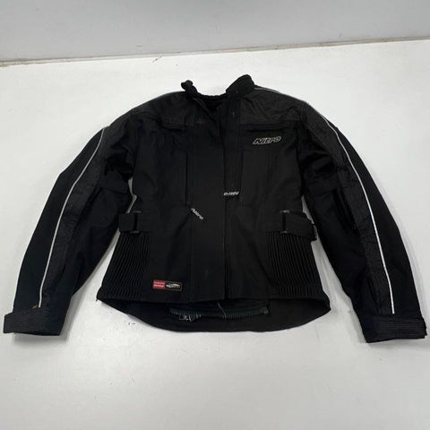 Nitro Women's Black Motorcycle Racing Jacket Reflective Padded Size Small