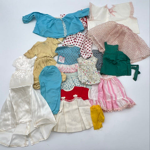 Doll Clothing Lot Vintage Mixed Outfits Dresses Accessories Approximately 35 Pcs