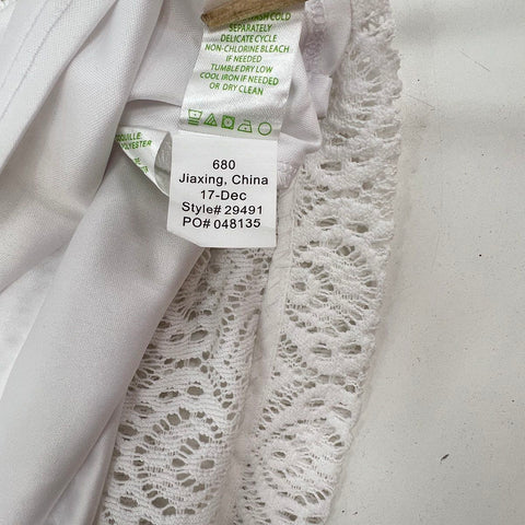 Lilly Pulitzer Women's White Lace Bell Sleeve Shift Dress Geometric Eyelet Sz S