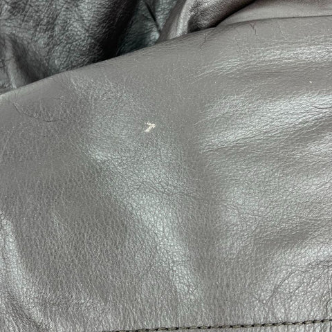 Vintage 90s Jacqeline Ferrari Brown Genuine Leather Hooded Parka Jacket Men's L