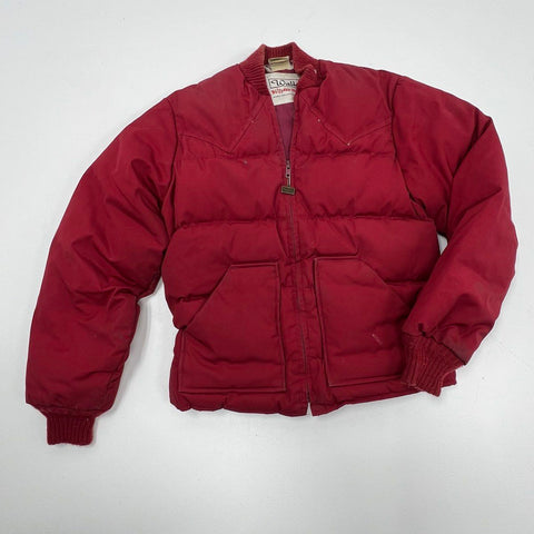 Vintage 80s Walls Burgundy Blizzard-Pruf Down Puffer Jacket Coat Men's 36 S