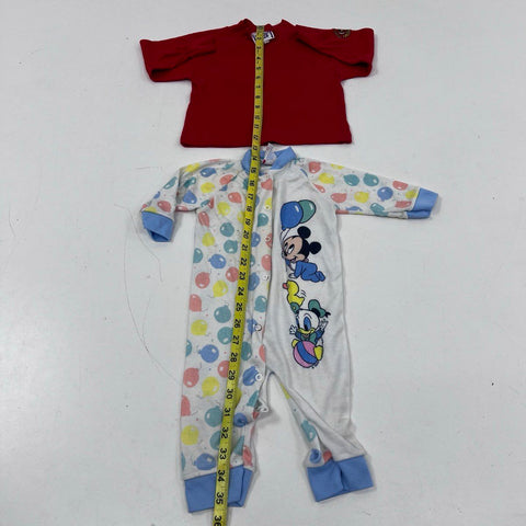 Vintage 90s Kids Clothing Lot Disney Lee Mickey Mouse Graphics Sz 24M 2Y